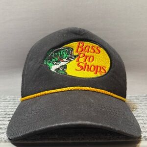 Bass Pro Shops Black Hat with Yellow and Green Logo